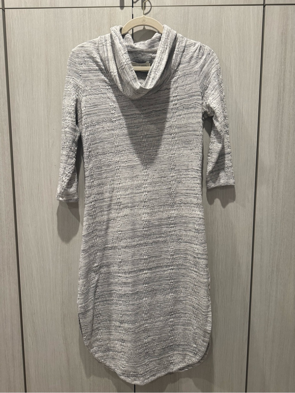 Anthropologie Saturday Sunday Gray Cowl Neck Long Sleeve Knit Dress